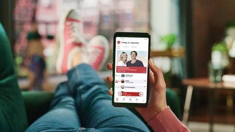 Die neue hr3-App auf einem Smartphone